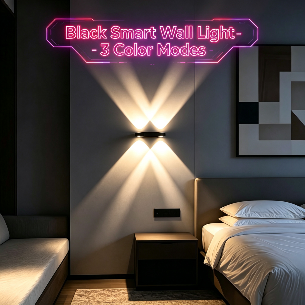 TEMU Applique Murale LED Rechargeable par USB, Double Détecteur de Mouvement Marche/Arrêt Automatique, Lumière Murale Réglable Haut/Bas à 3