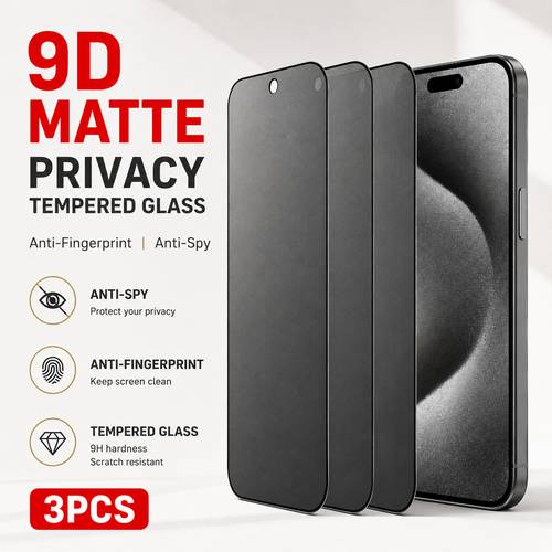 3pcs Frosted Anti- Matte Tempered Glass, Frosted Anti-Peeping, Full Coverage, , Compatible with for Iphone 17 Pro Max/17 Pro/17 Air/17/16E/16 Pro Max/16 Pro/16 Plus/16/15 Pro Max/14 Pro Max/14 6.1