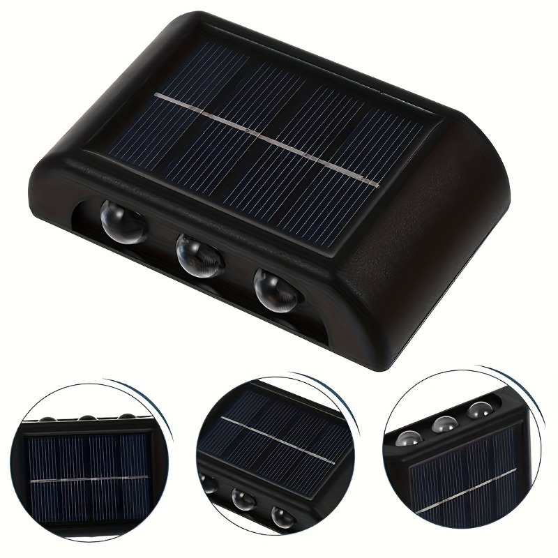 Image of Solar Wall Light With 6led Beads, Wall Lamp, Smart Light, Light Sensor, Automatic Night Lighting, Automatic Color Changing, Outdoor Ambient Light, Suitable For Stairs, , And Gardens
