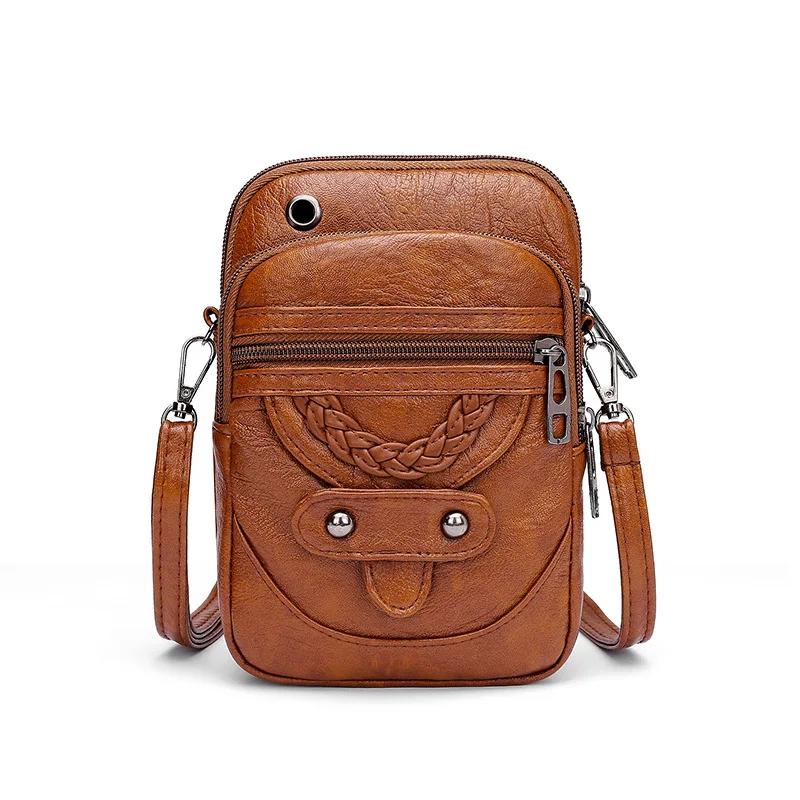Image of Multi-functional Soft Small Shoulder Bag For Women Vintage Crossbody Purse Cell Phone Bag Handbag Purse