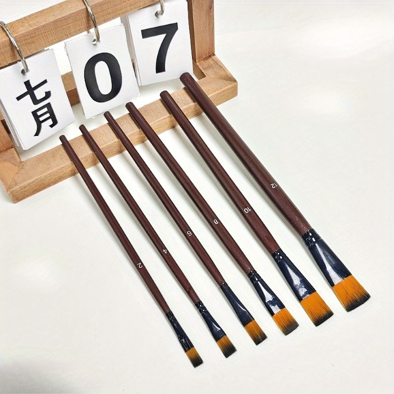 6 Sets Gouache Watercolor Nylon Wool Brushes Acrylic & Paint Brushes