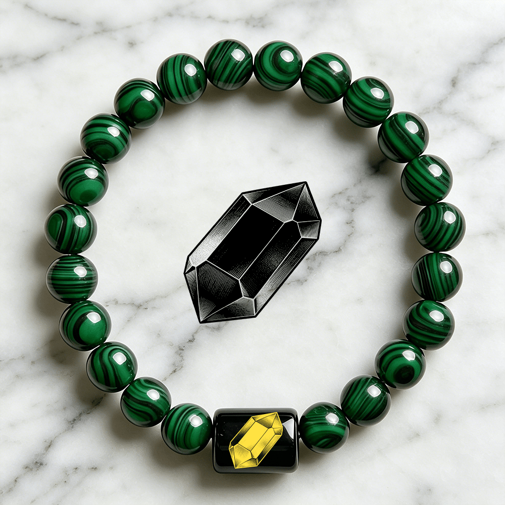 Women's Black Crystal Beaded Minimalist Stretch Bracelet