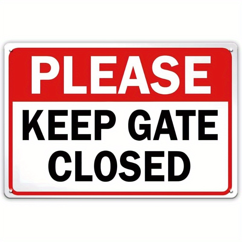 TEMU 2d Flat, "please Keep Gate Closed Sign - Durable Artificial Wall Hanging Decoration Suitable For Courtyard, Farmhouse & Industrial Door Plate,