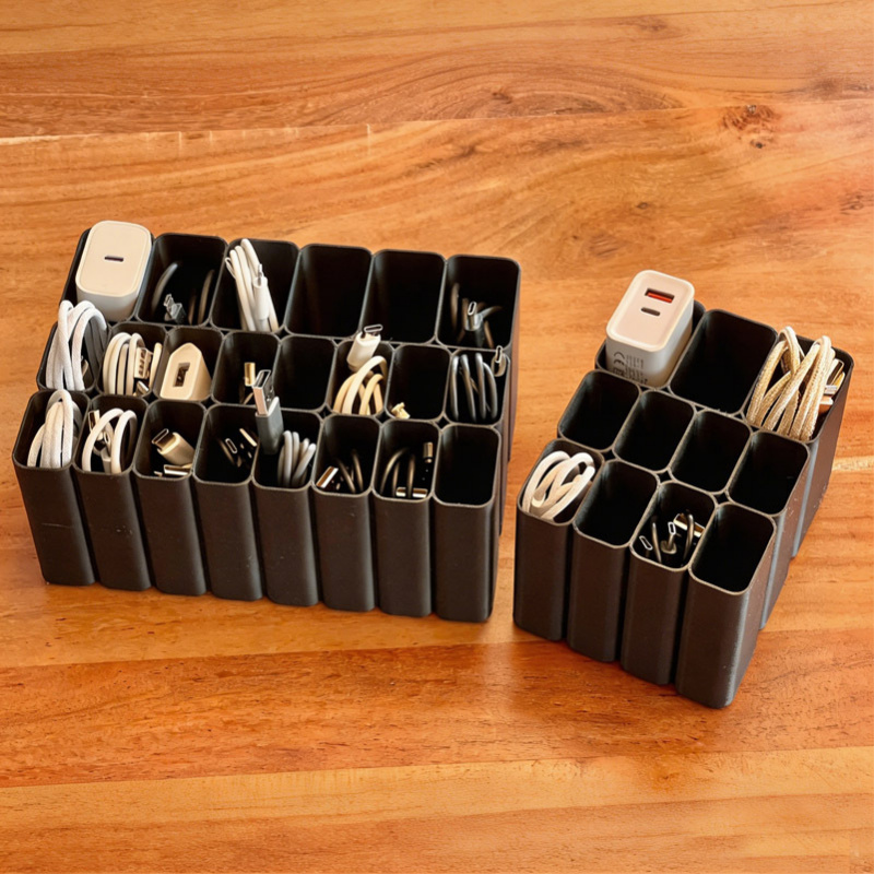 11 22 grid heavy duty usb cable storage box tray desktop cable organizer plastic material essential electronic accessory organizer suitable for home and office desktop drawer style cable organizer a practical little tool for home storage