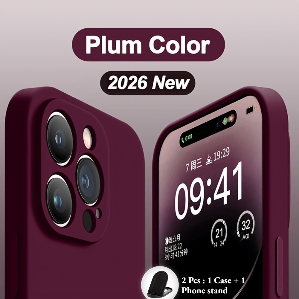TEMU para Teléfono - 2 piezas: 1 y 1 Soporte para Teléfono 2026 Premium para Iphone 17 16 15 14 13 12 11 Pro 15 14 Plus Color Sólido Otoño y
