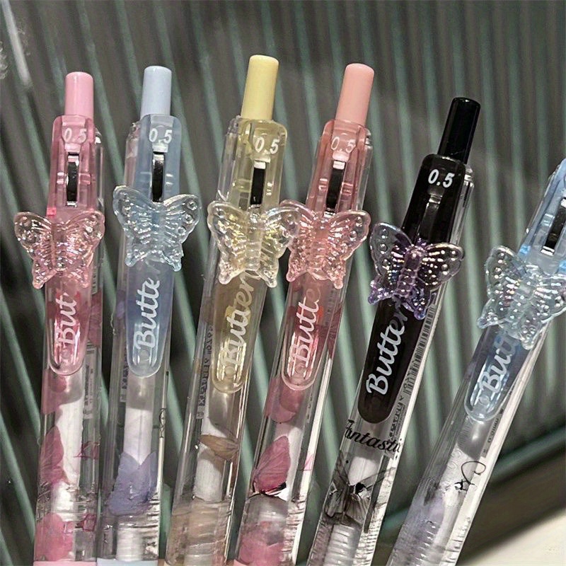 TEMU 3pcs Random 3 Push Gel Pens Smooth Writing Office Signature Pen School Stationery Festival Gift