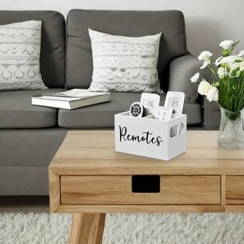 2 compartment wooden remote control organizer with transparent lids multi purpose desktop storage basket for home saving design 27 h x 16 w x 5 5 d remote control storage sleek wooden box wooden construction remote control holder