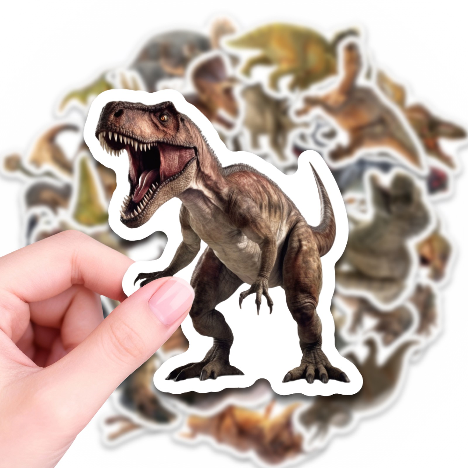 50pcs Dinosaur Theme Stickers Scratch Resistant Design Realistic Dinosaur Patterns Durable Material Laptop Water Bottle Decoration For Teens Science Exploration Gift