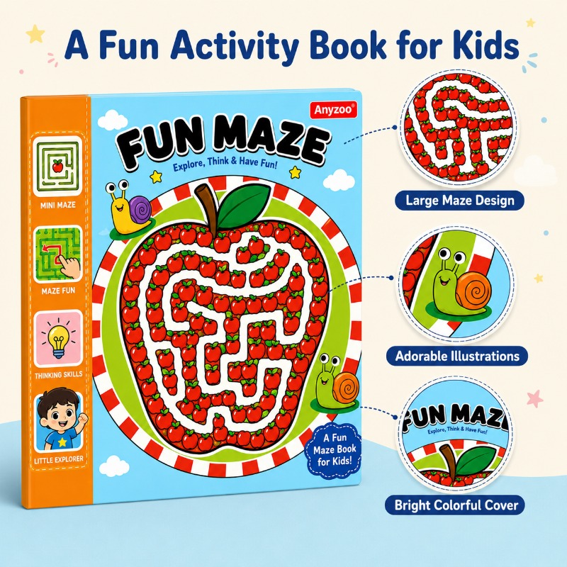 60-Page Maze Game Book for Fun Learning