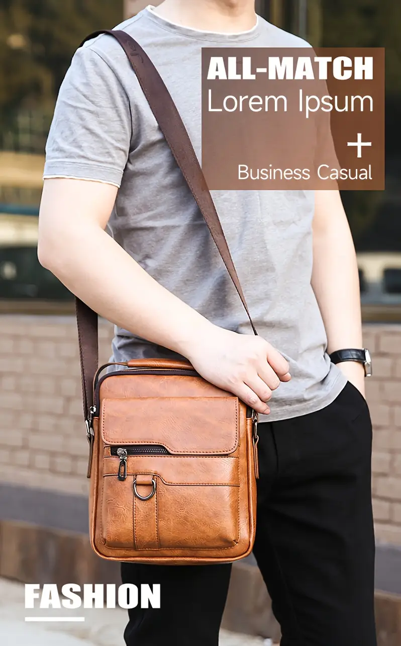 a single shoulder crossbody bag for men women with long wallet and short wallet integrating business leisure and commuting support details 1