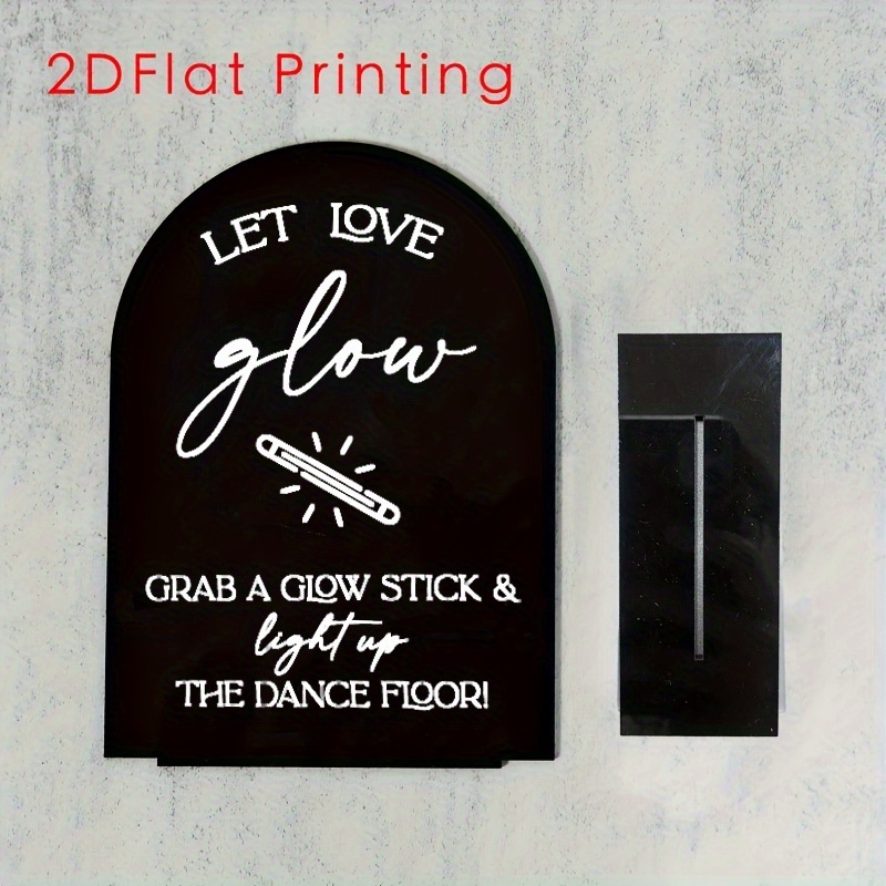 TEMU 2d Flat, Wedding Arch Acrylic Sign "let " With Lightstick Holder - Modern Table Centerpiece Suitable For Weddings, Parties, Bridal Showers, Glow