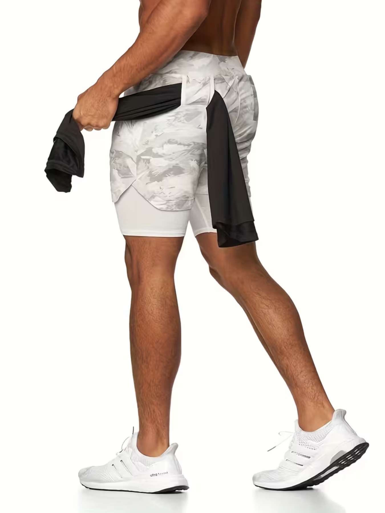 Men'S Multifunctional Running Sports Shorts | Regular Fit, Slight Stretch Fabric, Print Pattern, Drawstring Detail | Suitable For Sports, Training, Hiking & Outdoor Activities In Summer