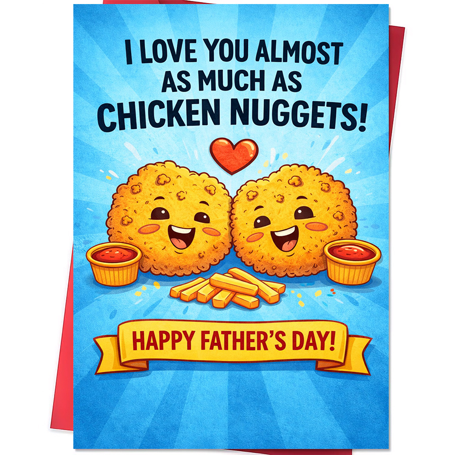 1 greeting card 1 envelopefunny 1pc greeting card for dad expressing love as much as chicken nuggets ideal for  