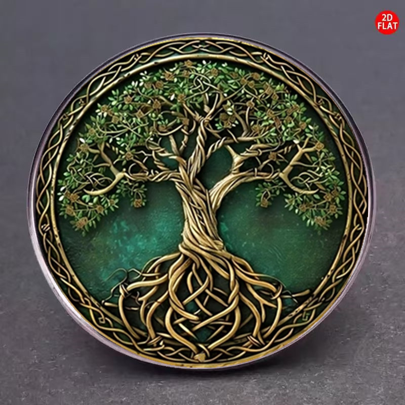 TEMU 2d Flat, 2d Flat 1pc Unique Celtic Tree Of Life Brooch, Creative Corsage Unique Clothing Badge, Suitable For Backpacks, Clothes, Necklines And