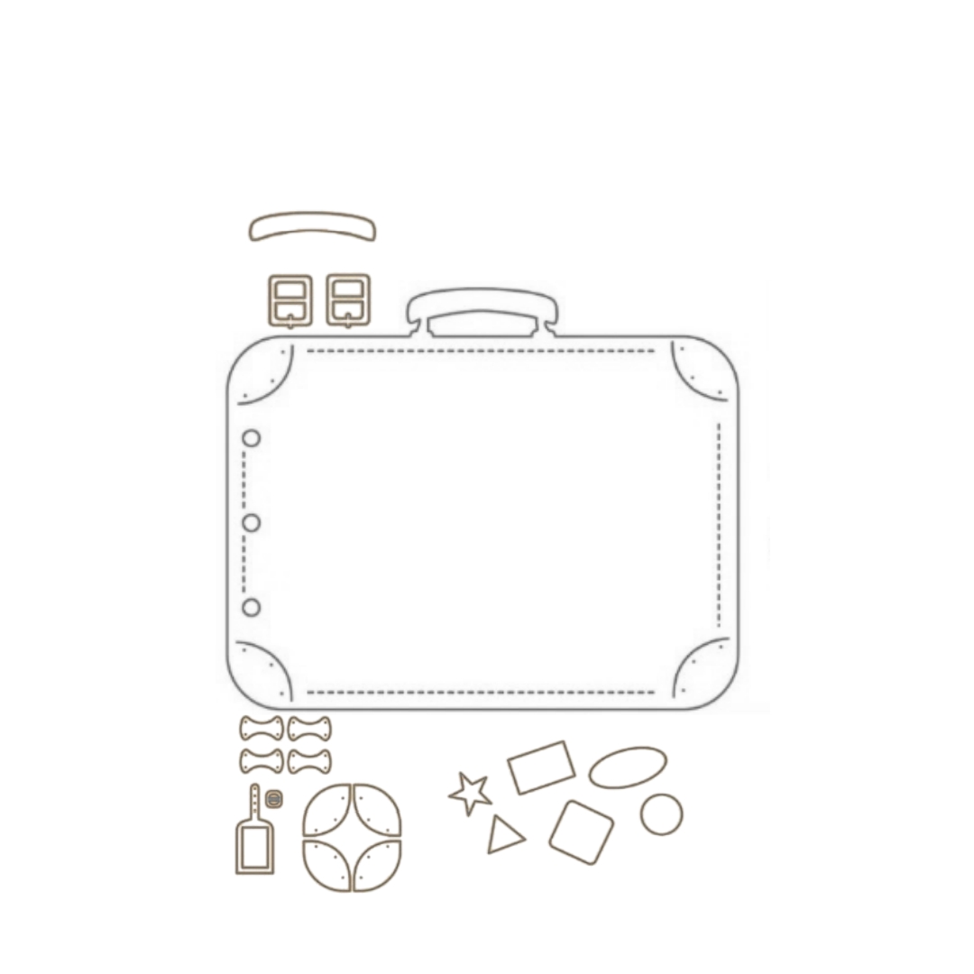 3d Suitcase Mini Album Metal Cutting Dies, Luggage Notebook Photo Frame Die Cuts For Card Making Scrapbooking Travel Memory Gift Tag Diy Paper Craft Ephemera