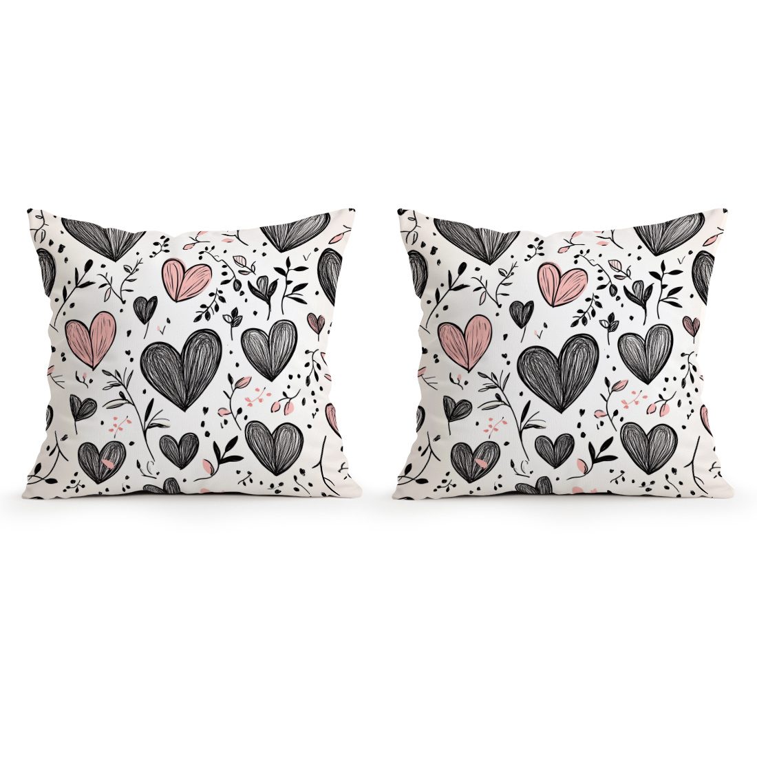 E-shop 2D Flat - 2er-Set Kissenbezüge mit Herzmuster, verleihen romantische Wärme für Wohnzimmer, Sofa, Schlafzimmer, Bett Dekoration Kissenbezug,