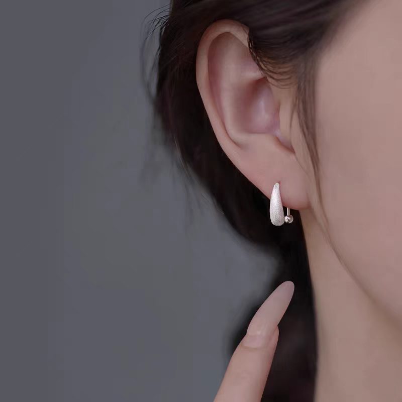 TEMU Boucles d'oreilles 2 pièces/paire de argentées, finition électroplaquée brossée, design simple et polyvalent, bijoux de mode pour femme, unisexe