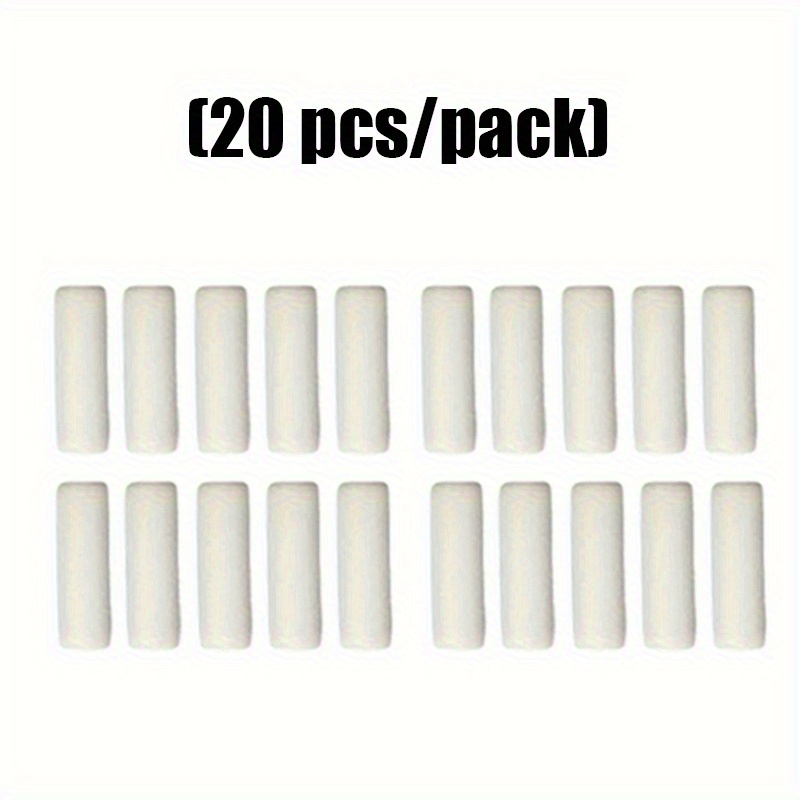 TEMU 20 Mini Mechanical Pencil Tail Erasers, White Rubber, Replaceable Core- Suitable For Art, Sketching, Painting, And High Gloss Stationery
