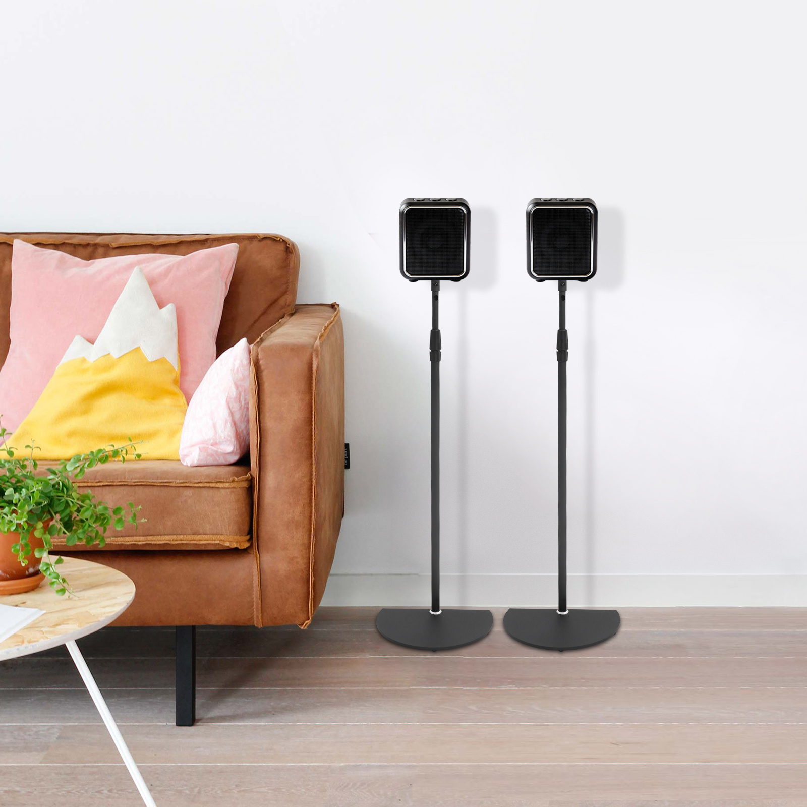 TEMU Par de soportes semicirculares para altavoces de pared | Soportes metálicos para altavoces de pared | Montajes | Estantería de esquina para