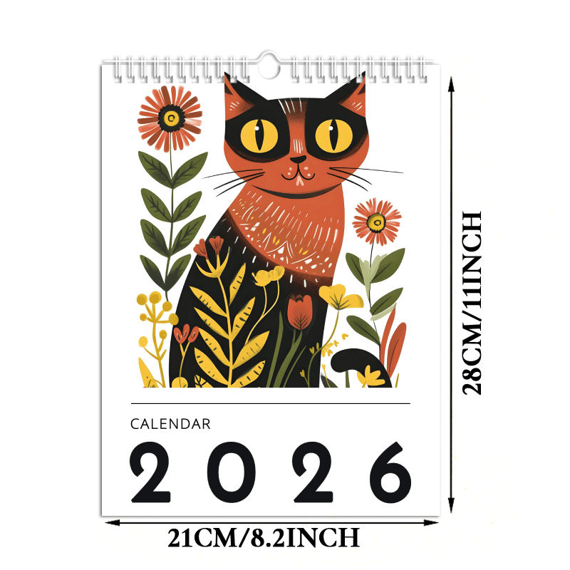 TEMU Calendario da parete mensile divertente 2027 con carta ispessita e stampa qualit�, adorabili di illustrazioni di , per l'arredamento e ufficio,
