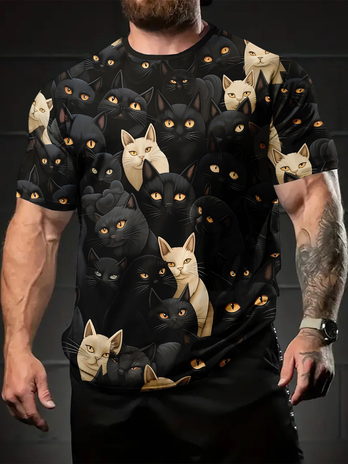 black cat shirt sold on Temu Canada