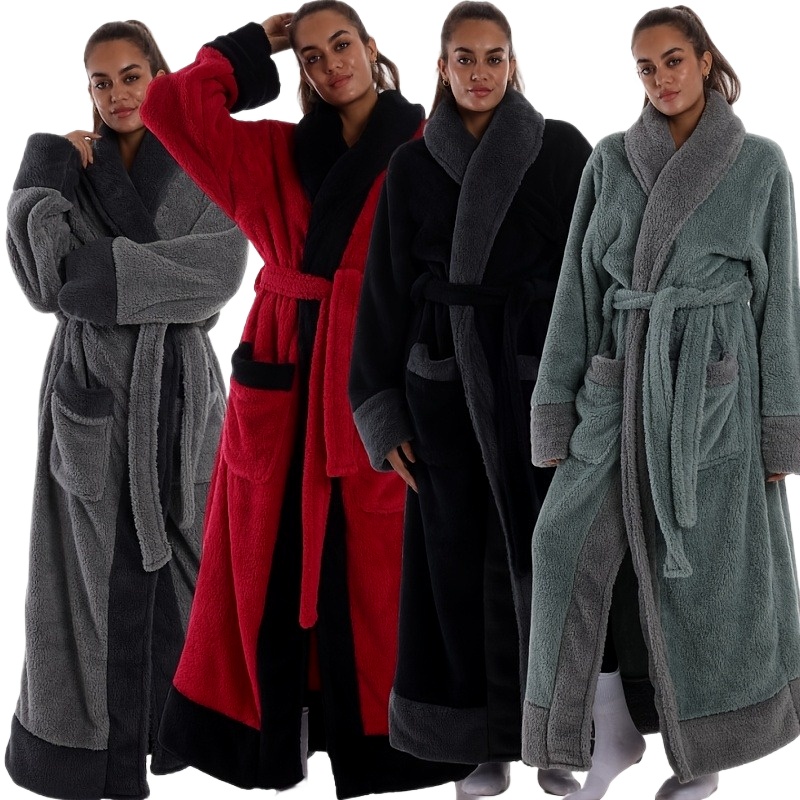 chinese dress ladies White Waffle Dressing Gown for Women  Luxury Cotton Spa Robe