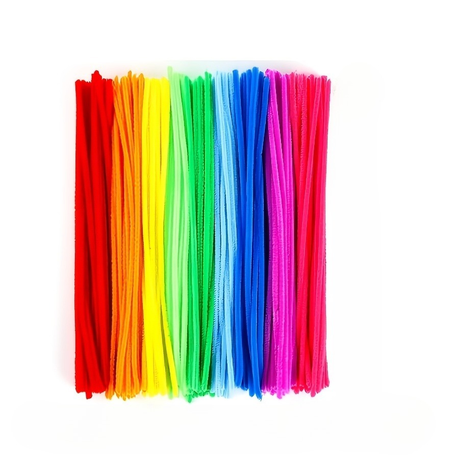 TEMU Lot de 122 tiges en chenille multicolores, tubes ultra-denses et duveteux, fil de chenille épais et pliable pour bricolage. Convient pour les