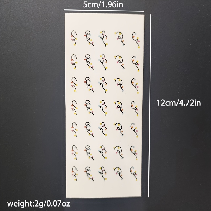 TEMU -the-dark Christmas String Nail Stickers - Reusable (no Glue) Shiny Plastic-like Diy Nail Art Decals With Luminous Winter For Parties, & Pedicures - Easy & Stick Glow Up Kit