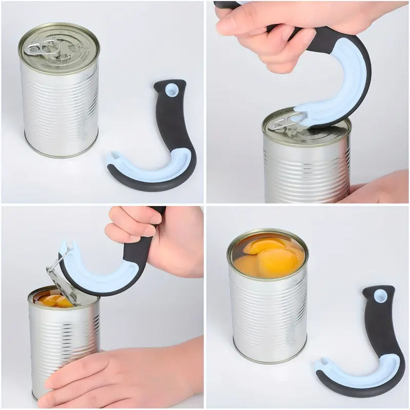   ring pull can opener with non slip rubber grip   no electricity needed for kitchen dining use details 3