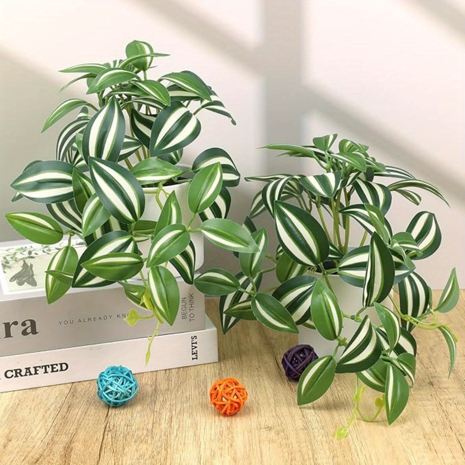 6 Mini Piante Finte In Vaso - Decorazione Verde Per Interni Ed Esterni - Foto 10