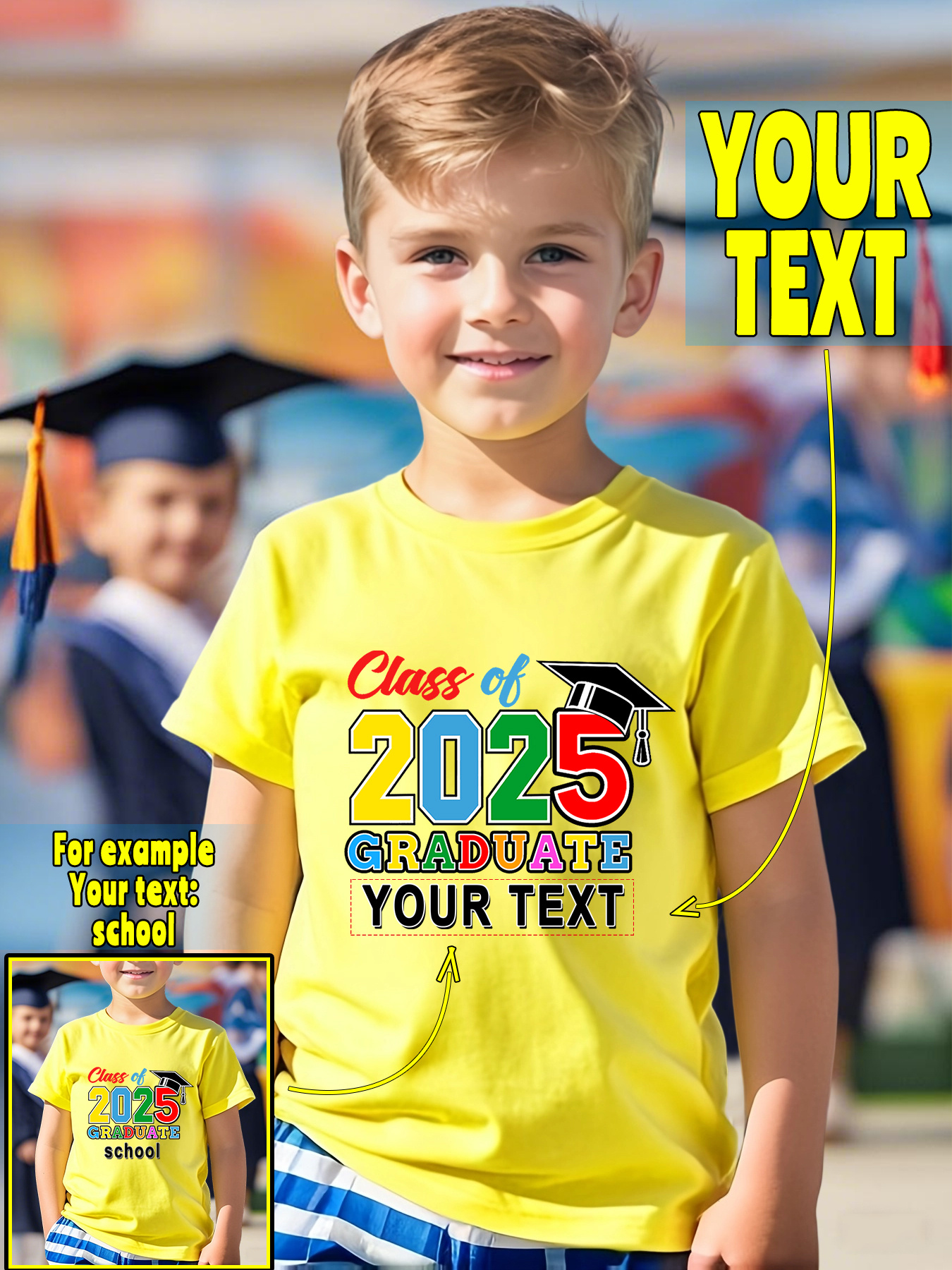 class 2025 graduate boys' short sleeve t shirt vibrant Temu