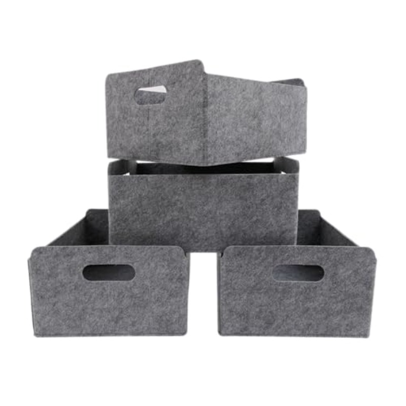 Felt Storage Set Of 4 25 X 31 X 15cm Organiser Felt Baskets Drawers Office Bathroom Storage Basket 4, Shelf Baskets