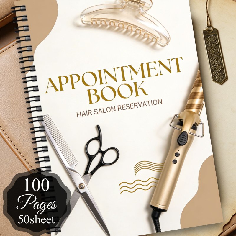 TEMU 1pc Aesthetic Appointment Book Spiral Notebook , Client Management Schedule , , 1pc Suitable For Multiple Occasions Hair Salon Appointment Book