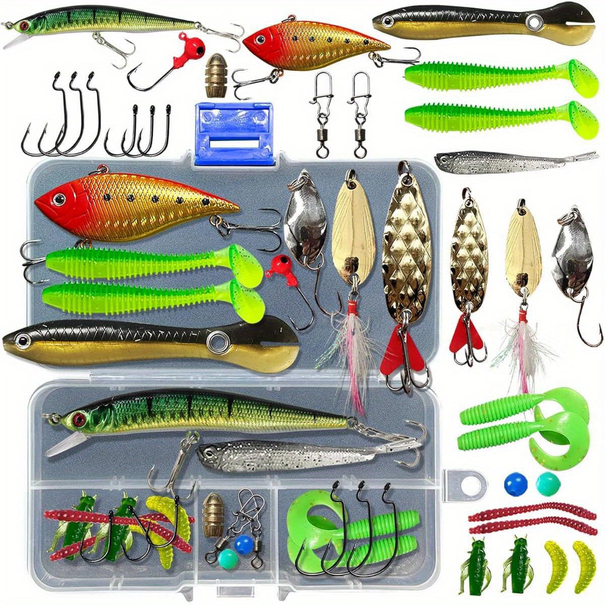 346pcs fishing lures kit tackle box included crankbait - Temu