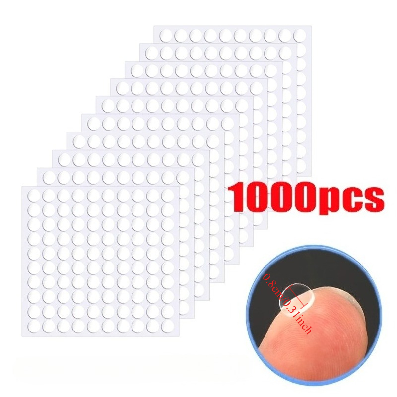TEMU 1000pcs 10 Sheets Double-sided Adhesive Dots | Transparent Removable Sticky Tape Acrylic Round Adhesive Dots Suitable For Balloons, Arts &