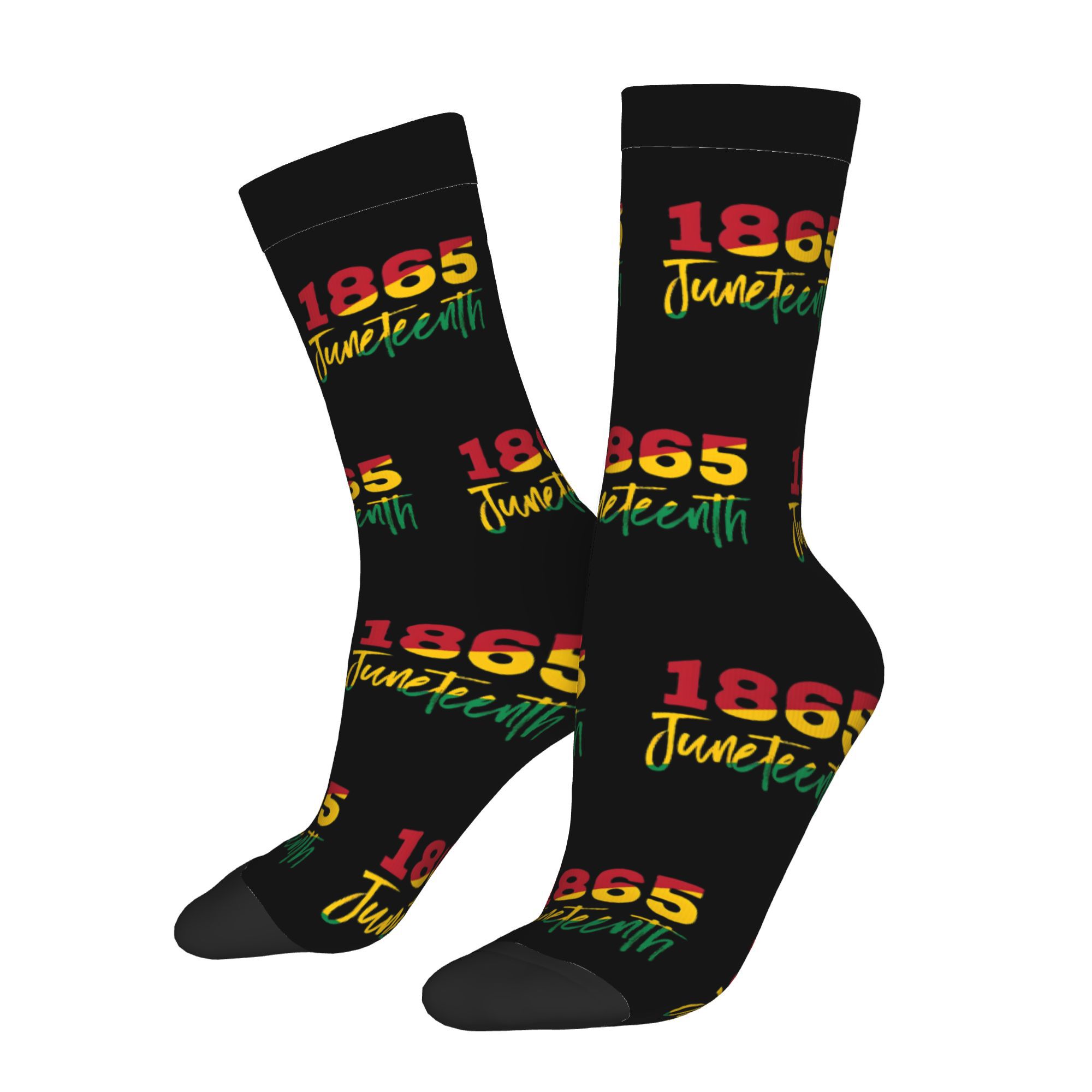 TEMU 2d Print Design Juneteenth Men's Novelty Socks Mid-calf Sock Pattern Prints