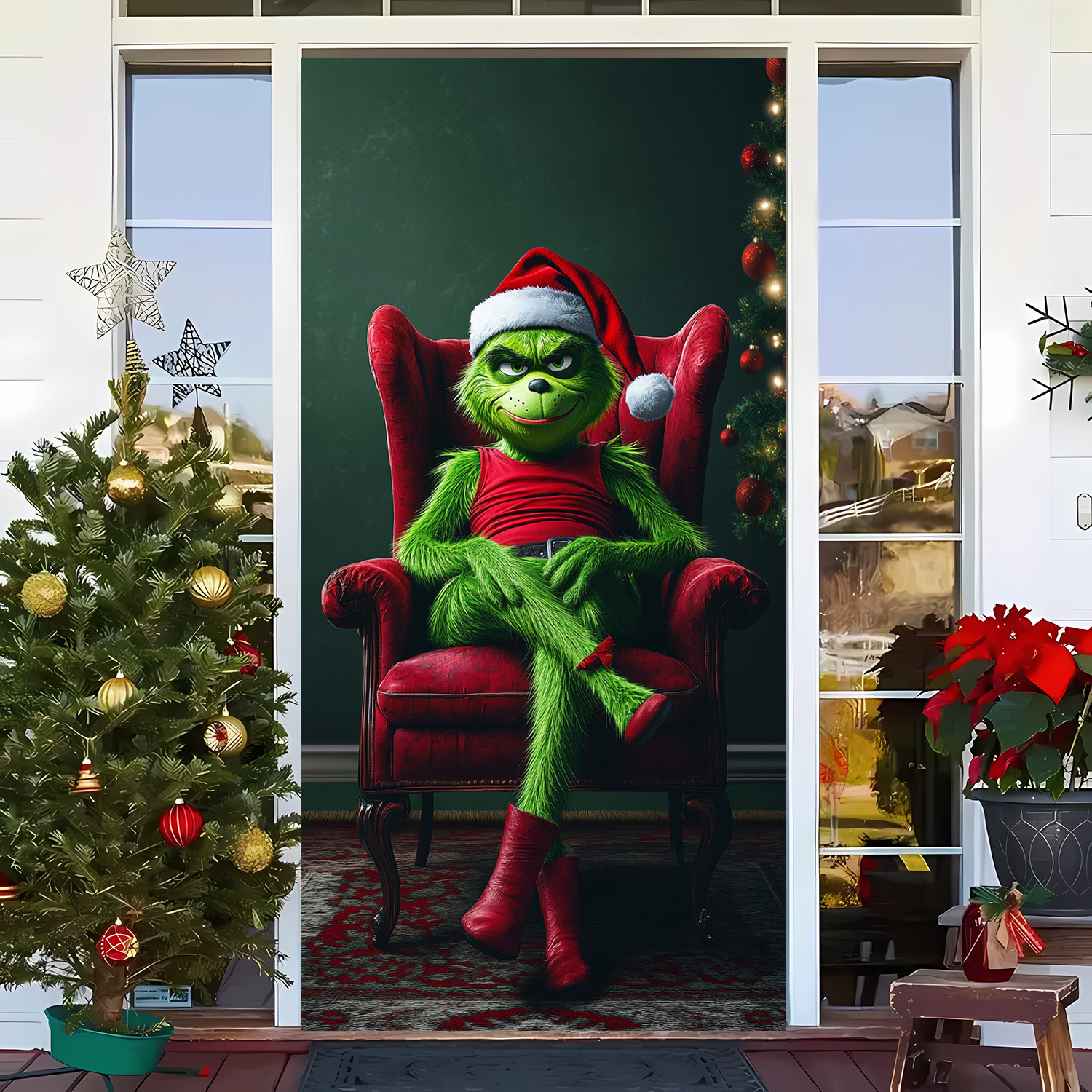

Christmas Holiday- 1pc Curtain - Polyester, , -free Hanging For / Decor, 35.4" X " Curtain Decor