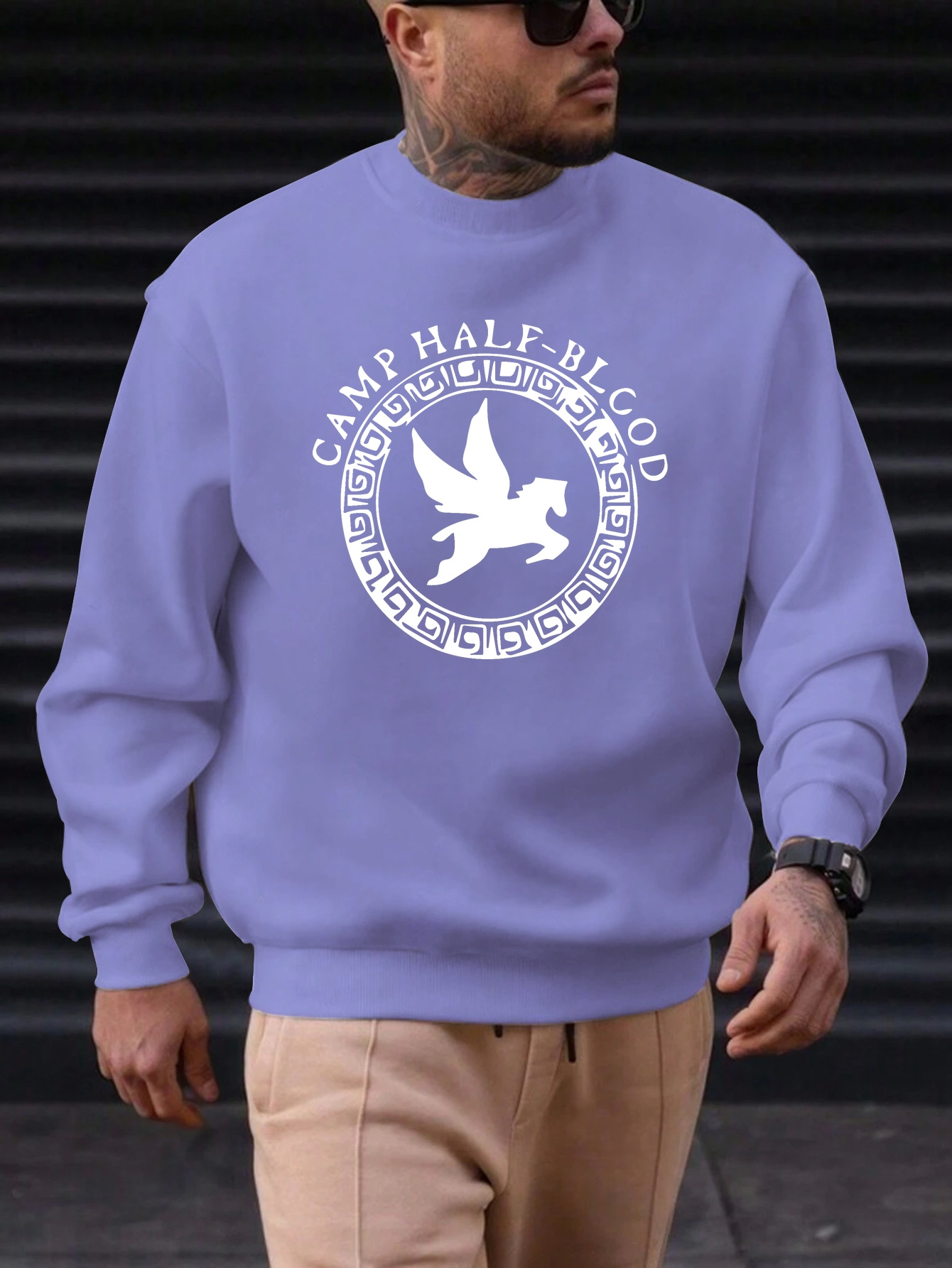 men's casual purple sweatshirt camp half blood logo Temu Germany