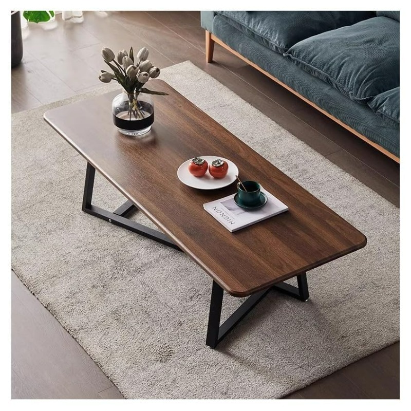 coffee table modern small for living room wood and metal industrial center table   oval shaped table for living room small   office decor a01 coffee