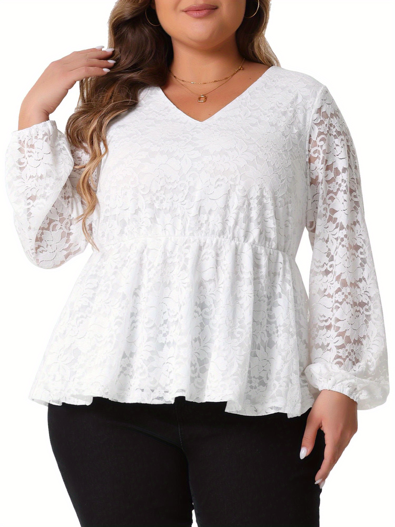 white evening blouses plus size