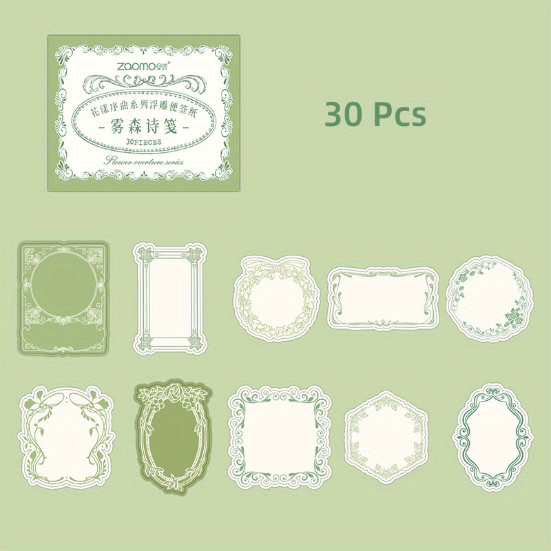 Image of Embossed Craft Vintage Floral Lace Pattern Irregular Stickers Non-adhesive Scrapbooking, Cards, Greeting Cards, Photos, Etc. Decorative Paper, Envelopes, Gift Wrapping, Message Small Cards