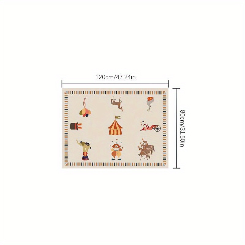 TEMU 1000g Plush Cartoon-style Soft Carpet For Bedroom Decoration, Featuring Patterns, Suitable For Reading Areas, Large Non-slip Living Room Carpet,