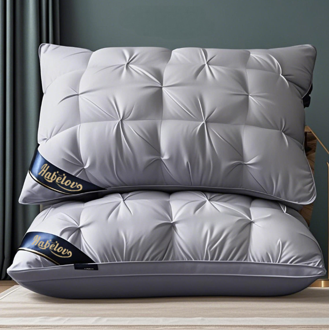 1/2pcs Luxury 5-Star Hotel Quality Pillows - Deep Sleep Neck Support, High Density Non-Sagging All-Season Pillowcase with White Satin, 100% Filling, Vacuum Compressed Packaging (White), Home Comfort, Quilted Design, Premium Fabric