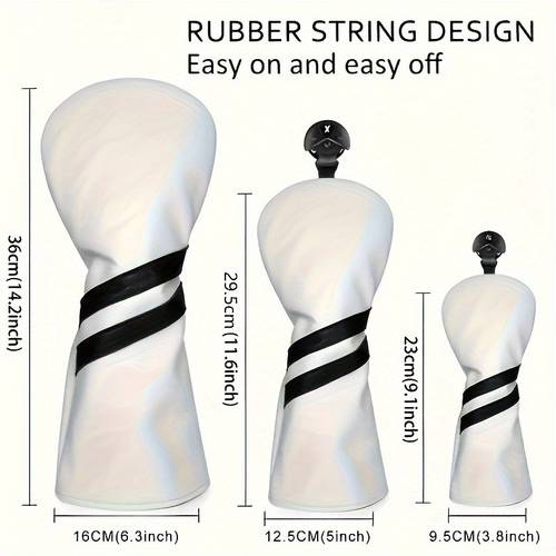 a set of headcovers for golf clubs including a driver 5 wood and wood