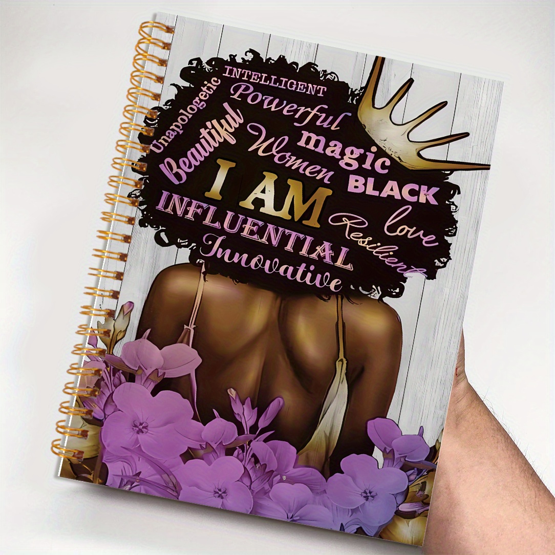 

1pc Fashion Woman "i Am" Themed Notebook - White Background Art, 5.5x8.3in With 50 Pages - Inspirational Diary & Journal, Office Or Personal Use, Ideal Birthday Or Christmas Gift