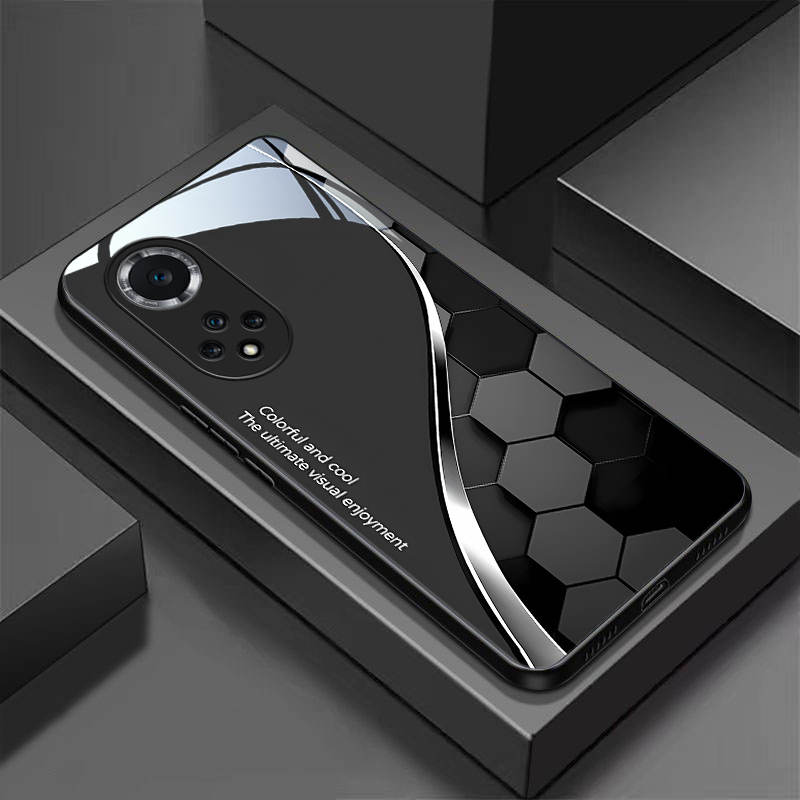 Trda zaščitna maska za telefon: Kaljeno steklo, primerna za Huawei Nova 9, elegantna ultra maska s subtilnim črtastim vzorcem BLA128