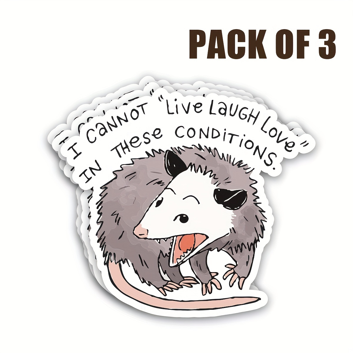 TEMU 3pcs Smiling And Loving Sticker - Waterproof Vinyl Sticker, Suitable For Car Stickers, Laptops, Water Bottles, Car Glass, Fun Gifts, Send Her His Birthday, Etc- Funny & For Rat Lovers