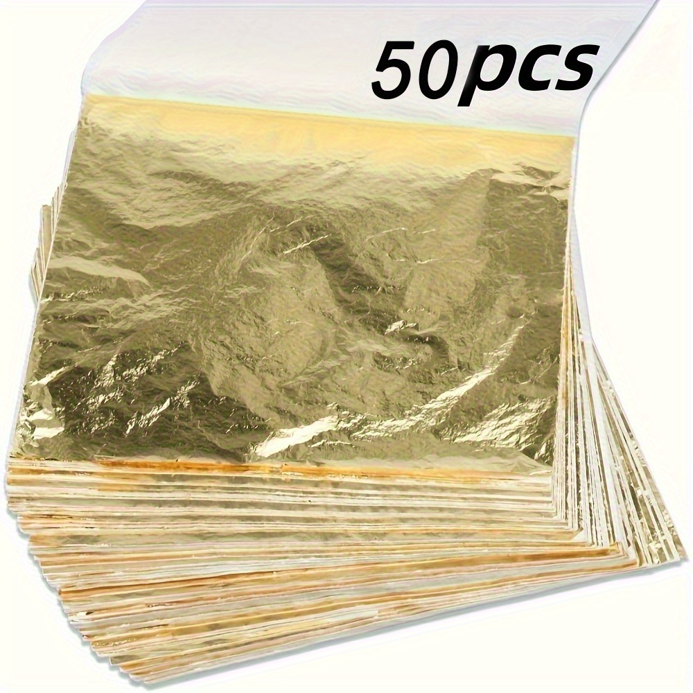 Image of Sheets Of Simulated Paper - 3.15"x 3.35" Realistic Metal Gold-colored Leaves, Suitable For Crafts, Photo Frames, And Home Wall Decoration - Natural Texture, High-quality Art Material, Tear-resistant