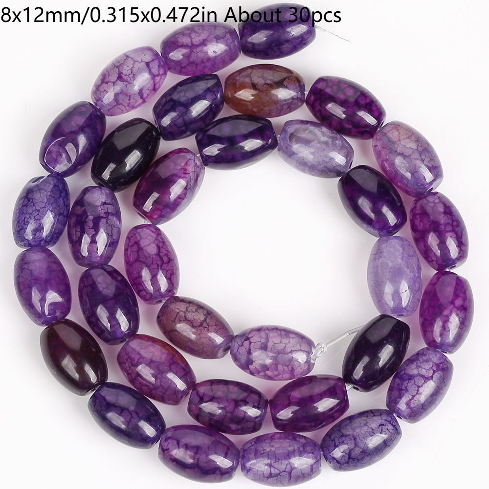 TEMU Une collection de perles comprenant une branche d'agate veines de dragon violettes de riz, parfait pour la création de bijoux que des , des