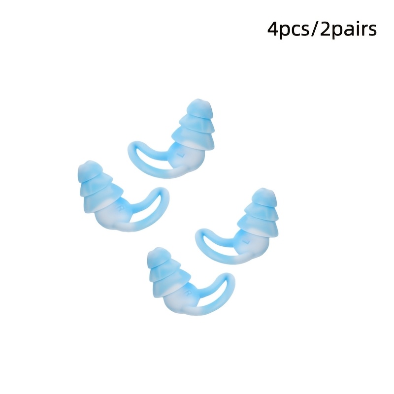 Image of 4pcs/ Reusable Swimming Earplugs, , Sleep Earplugs Designed For Light Sleepers, Blocking Snoring, Waterproof Swimming Earplugs, , Suitable For Swimming, Showering, Surfing, Bedroom And Daily Use